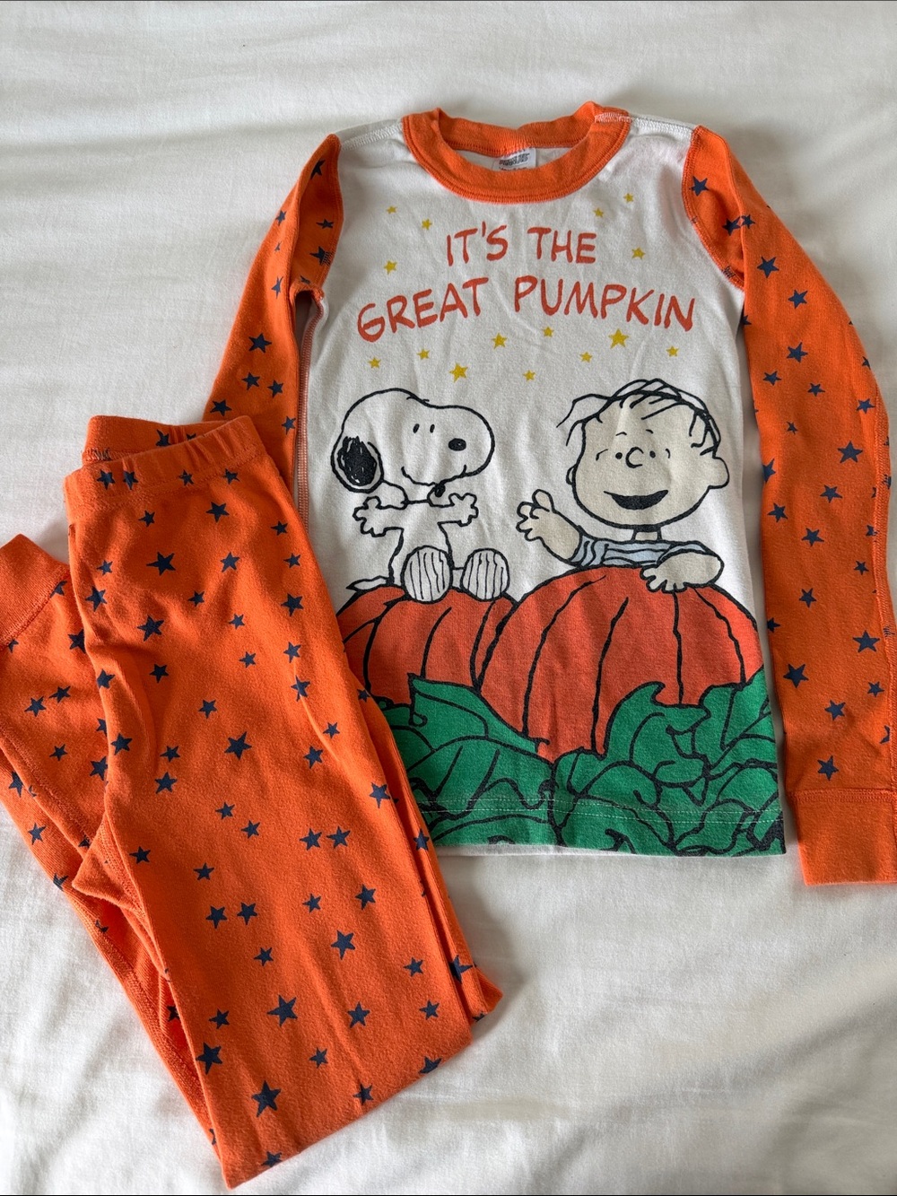 Hanna Andersson x Peanuts "It's The Great Pumpkin" Pajama Set Kids 8 Unisex